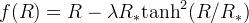 f(R) = R - \lambda R_* \mathrm{tanh}^2 (R/R_*)