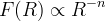 F(R) \propto R^{-n}